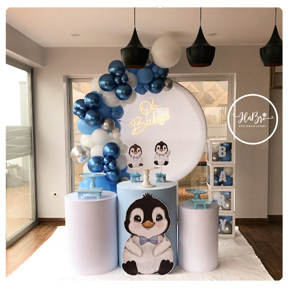 Decoracion de baby shower pinguino